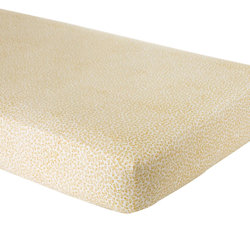 Crib Fitted Sheet (Puzzle Patch Yellow Floral)